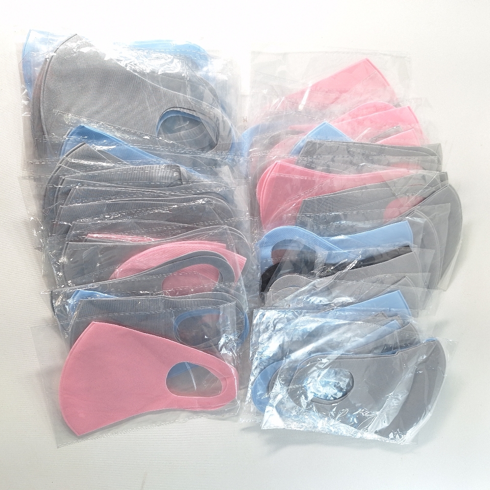 Assorted Face Masks - Pink, Blue, Gray